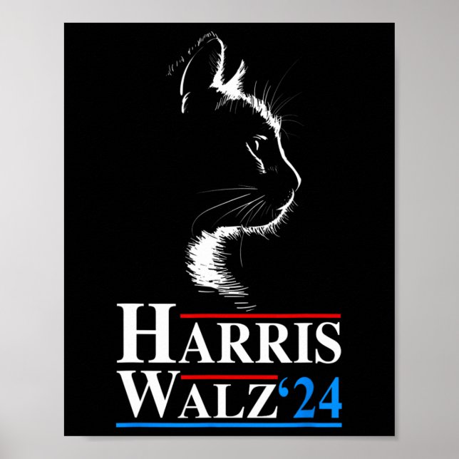 Póster Gato cómico de Waltz 2024 Kamala Harris Tim Wa (Frente)