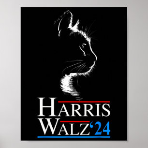 Póster Gato cómico de Waltz 2024 Kamala Harris Tim WA
