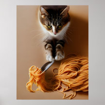 Gato comiendo Spaghetti
