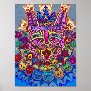 Póster Gato con collar de gato por Louis Wain