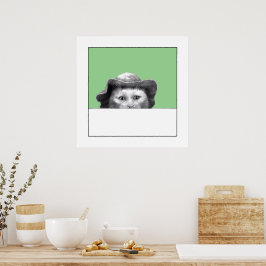 Póster Gato con Gorra (Moegi)