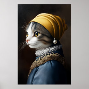 Póster Gato con la Perla