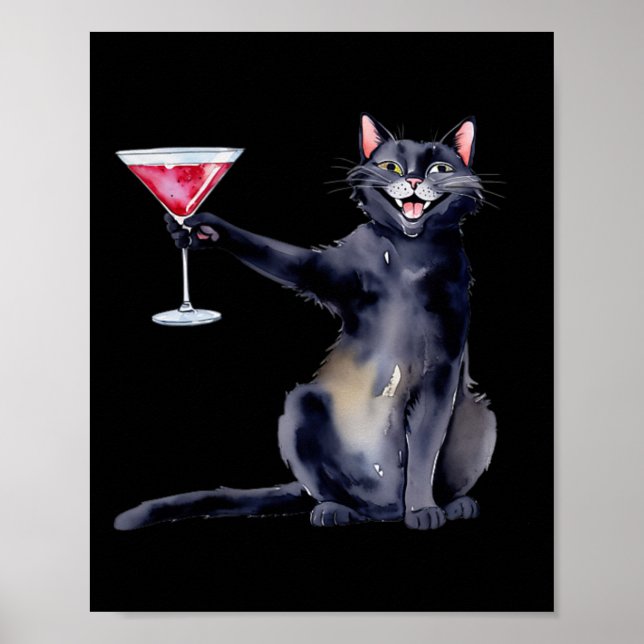 Póster Gato Con Martini Gl Tail (Frente)