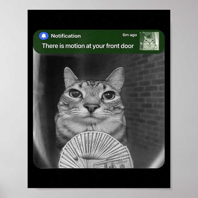 Póster Gato con meme de movimiento  (Frente)