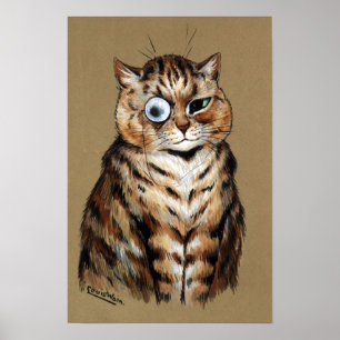 Póster Gato con monóculo, Louis Wain