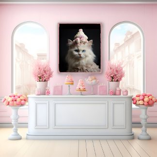 Póster Gato con ojos azules