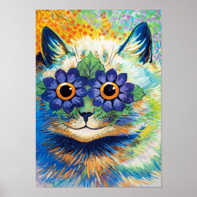 Póster Gato con ojos de flor | Louis Wain | (Frente)