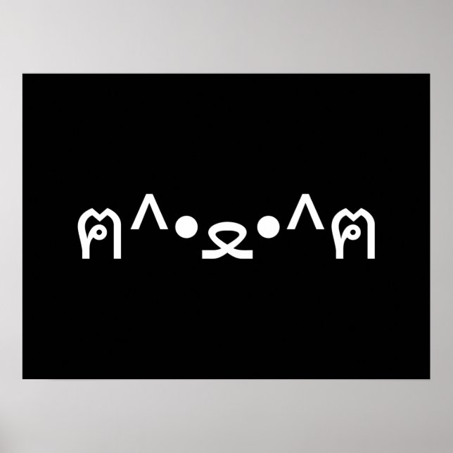 Póster Gato con patas ฅ^・・E^ฅ japonés Kaomoji Po (Frente)