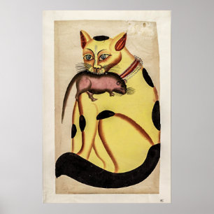 Póster Gato con Poster de rata