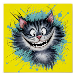 Póster Gato con una sonrisa.