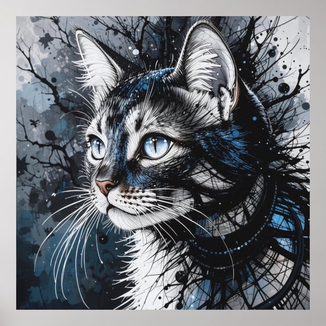 Póster Gato contemporáneo (Frente)
