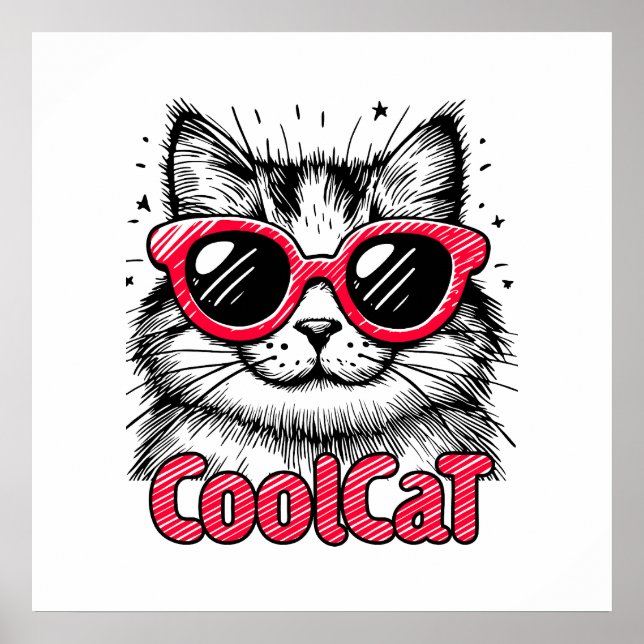 Póster Gato Cool 1 (Frente)