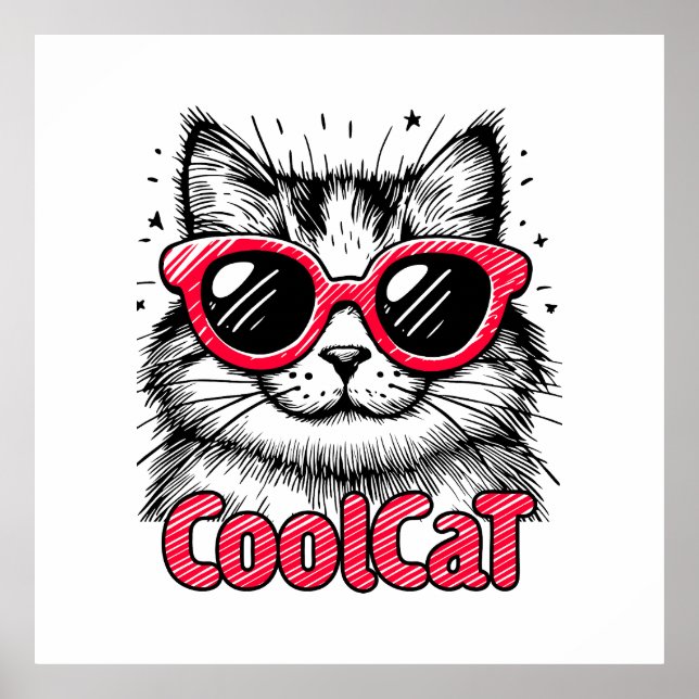 Póster Gato Cool 1 (Frente)