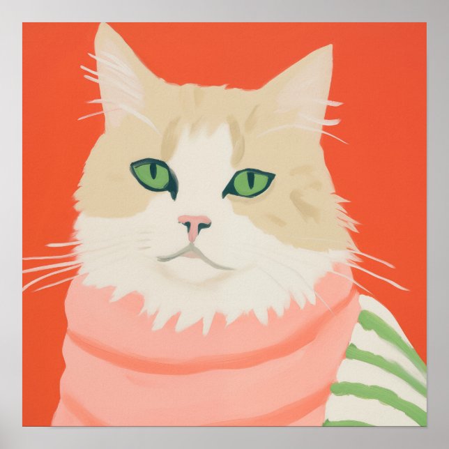 Póster Gato Cute Boho (Frente)