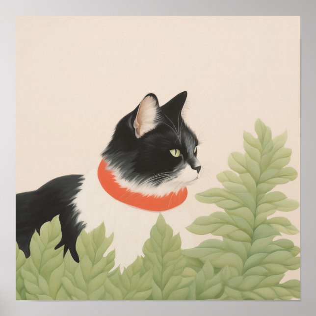 Póster Gato Cute Boho (Frente)