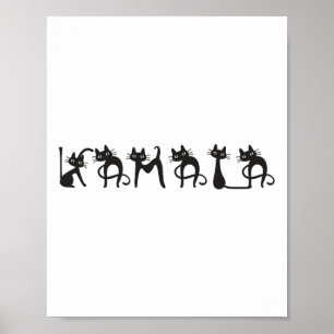 Póster Gato Dama Diversión De Gato Infantil Damas Para Ha