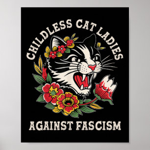 Póster Gato Damas contra el fascismo Feminista Gato 1