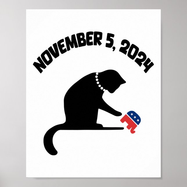 Póster Gato Damas De Kamala Harris (Frente)