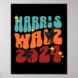 Póster Gato Damas Para El Divertido Gato De Kamala 2024 P