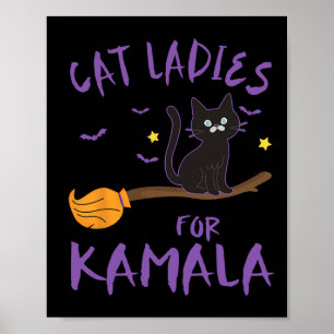Póster Gato Damas Para El Divertido Gato De Kamala 2024 P