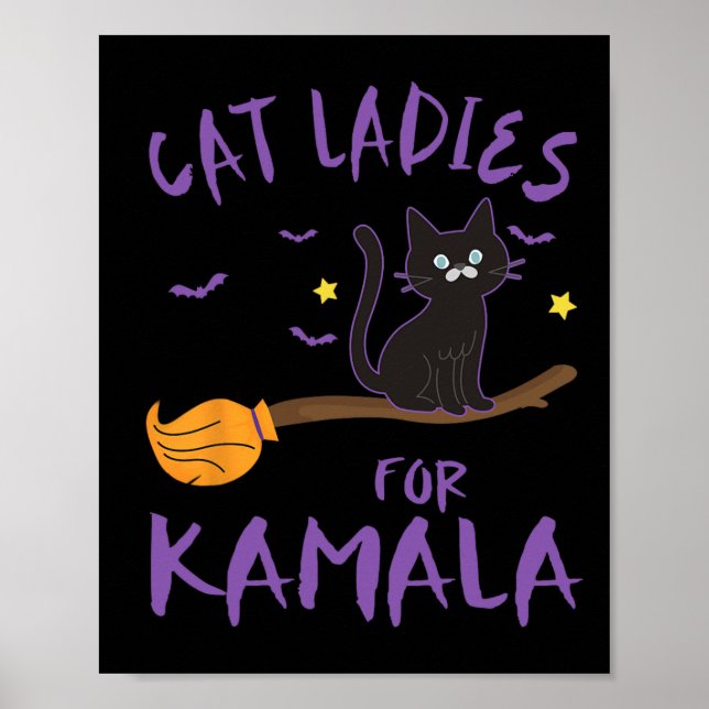 Póster Gato Damas Para El Divertido Gato De Kamala 2024 P (Frente)
