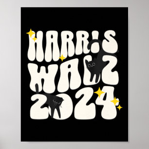 Póster Gato Damas Para El Divertido Gato De Kamala 2024 P