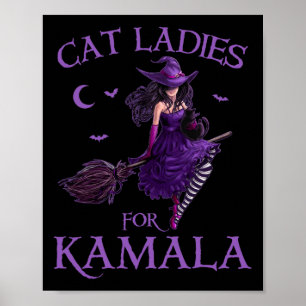 Póster Gato Damas Para Kamala Harris 2024 Witches Harris