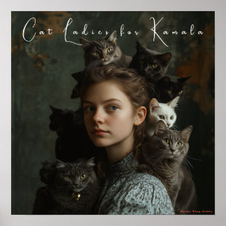 Póster Gato Damas para Poster Bella Artes de Kamala