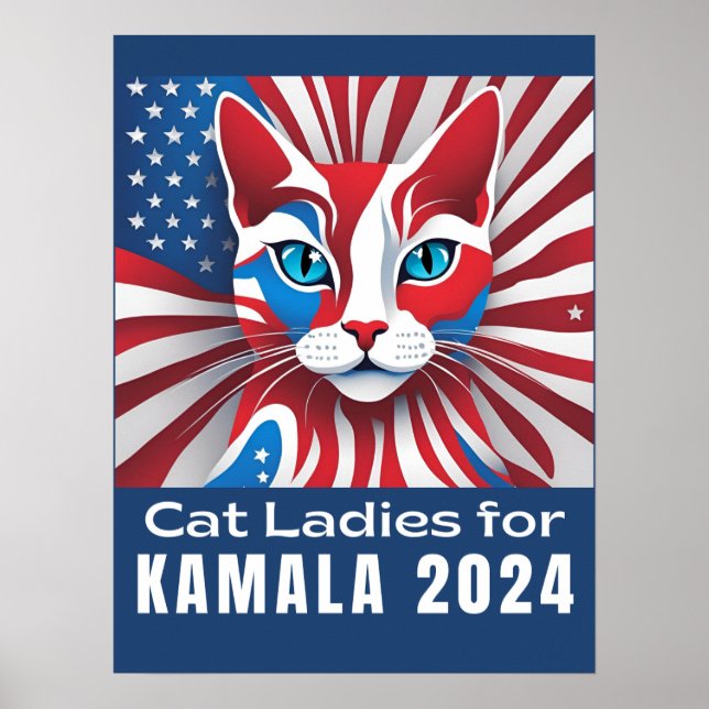 Póster Gato Damas para Poster del presidente Kamala Harri (Frente)
