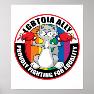 Póster Gato de aliado LGBTQIA