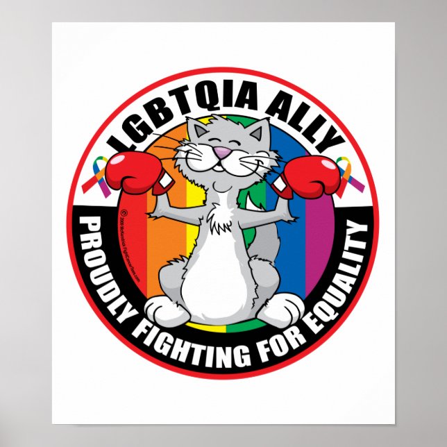 Póster Gato de aliado LGBTQIA (Frente)