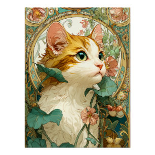 Póster Gato de Art Nouveau