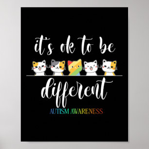 Póster Gato de autismo está bien ser diferente y autista