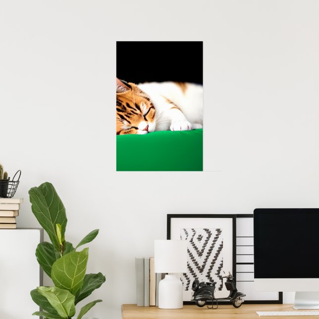 Póster Gato de bandera PALESTINA LIBRE (Oficina en casa)