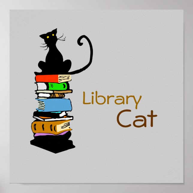Póster Gato de biblioteca (Frente)