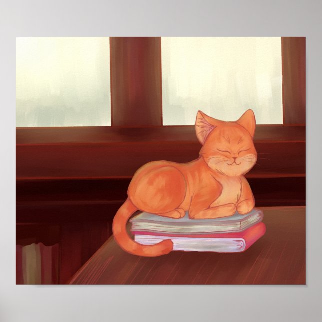 Póster Gato de biblioteca (Frente)