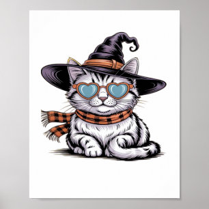 Póster Gato de bruja de Guay - Gato de Halloween lindo co