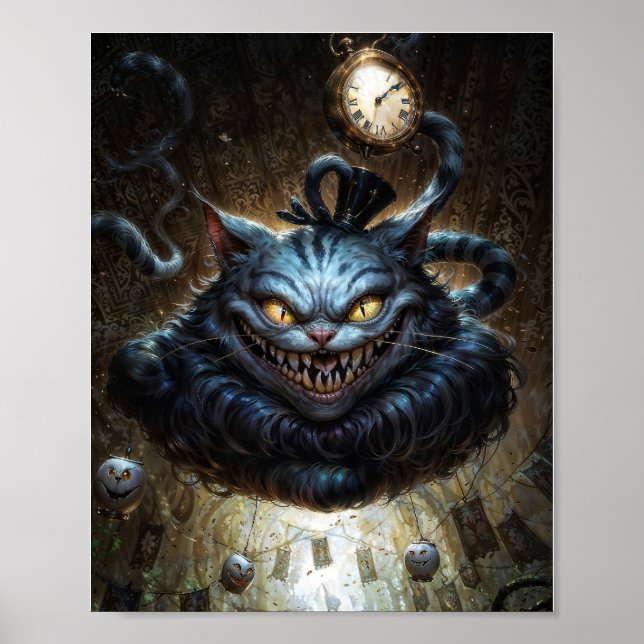 Póster Gato de Cheshire Fantasía Oscura (Frente)