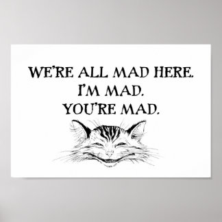 Póster Gato de Cheshire - Todos estamos locos