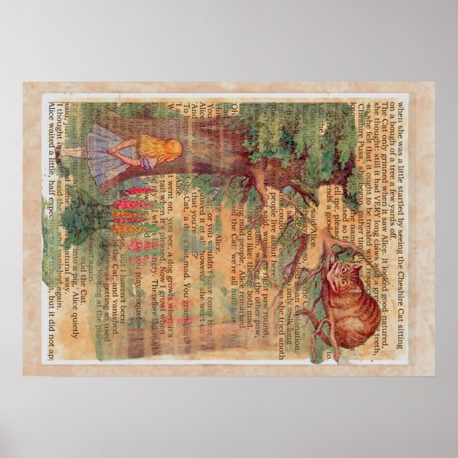 Póster Gato de Cheshire y Alicia (Frente)