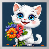 Gato de dibujos animados adorable