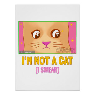 Póster Gato de dibujos animados lindo Meme de gato divert