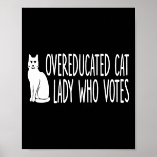 Póster Gato De Educación Superior Que Vota Por El Preside