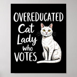 Póster Gato de educación superior que vota por Kamala Har