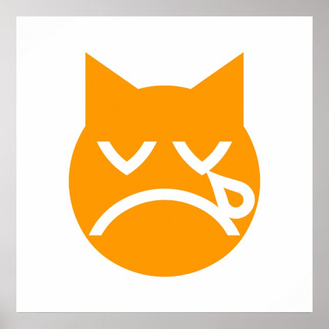 Póster Gato de Emoji llorando (Frente)