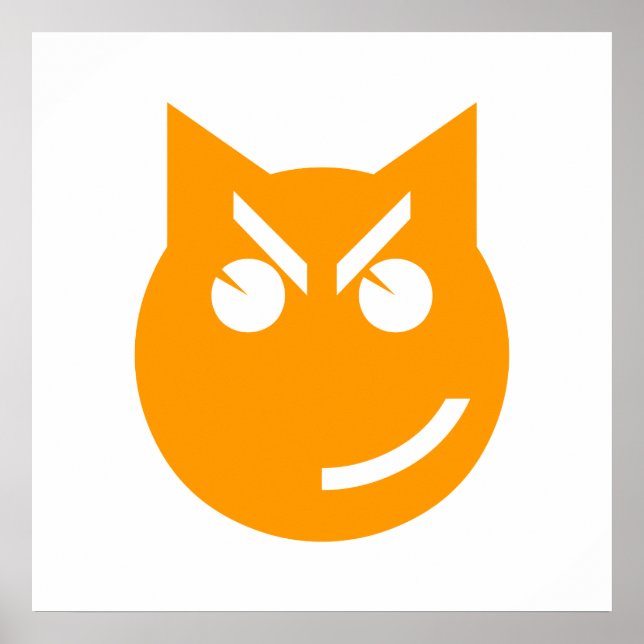 Póster Gato de Emoji sonriente (Frente)