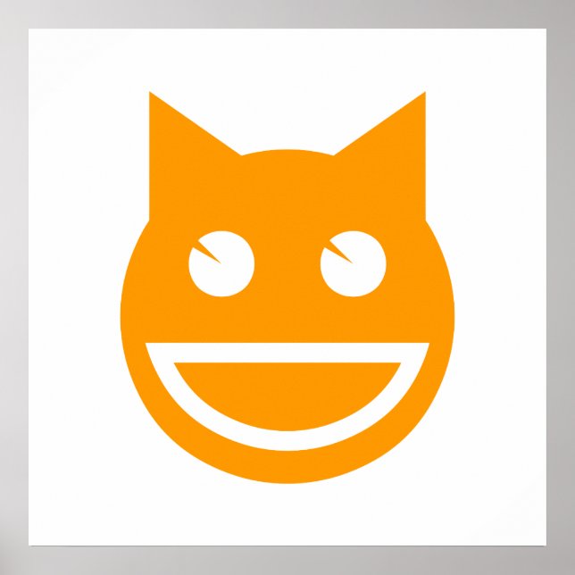 Póster Gato de Emoji sonriente (Frente)