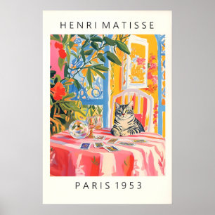 Póster Gato de estilo Matisse Tarot Imprimir Dopamina Ros