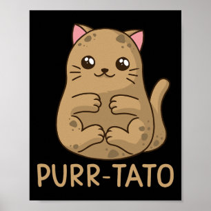 Póster Gato de gata de purto gato amante de las patatas d