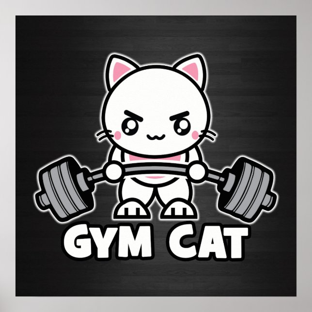 Póster Gato de gimnasio - Motivación de entrenamiento (Frente)